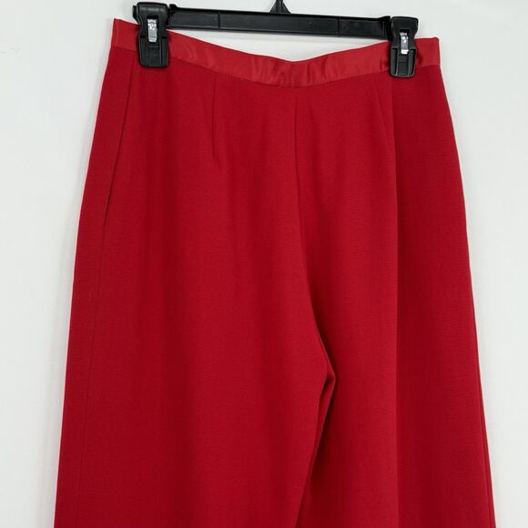 Red Dress Pants Lined Women’s Size S Approx Zip Side Classic Straight Leg - Picture 5 of 13